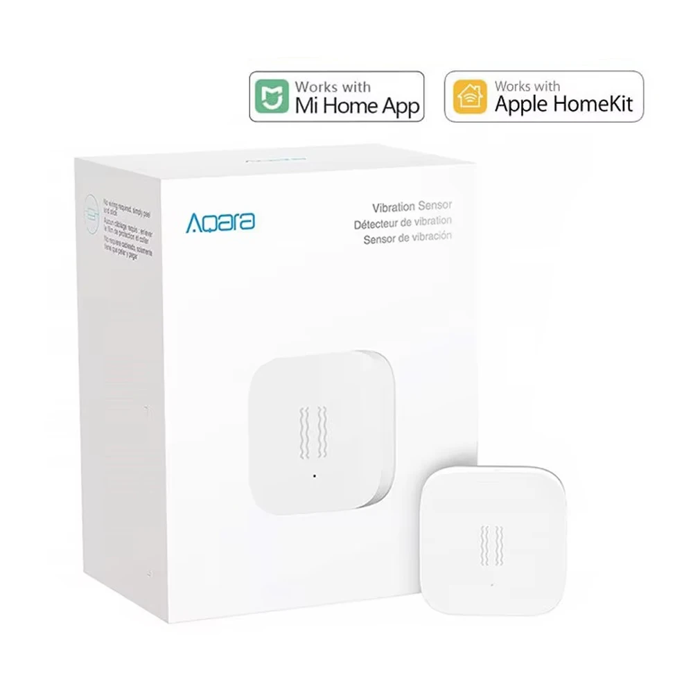 Sensor de vibração inteligente Aqara Sensor de choque de movimento Zigbee, alarme de detecção, giroscópio embutido para segurança doméstica, aplicativo Mi Home