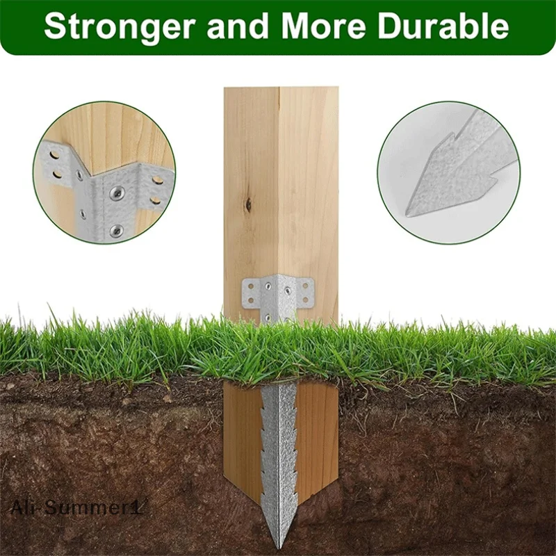 【E】10 Pack Heavy Duty Fixing Peg Timber Galvanised Steel Metal Corner Timber Stakes Sleeper Stakes For Driveway Garden Edging