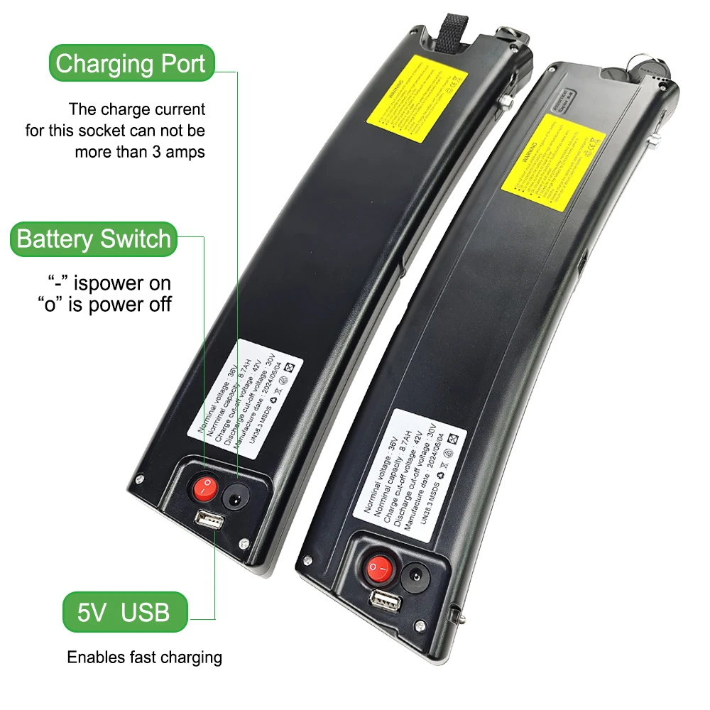 36V Ebike Battery Pack Scimitar Electric Folding E-bike battery 7.8Ah 9.6Ah 10.5Ah Curved Shape battery for VeeBike F7 Reention
