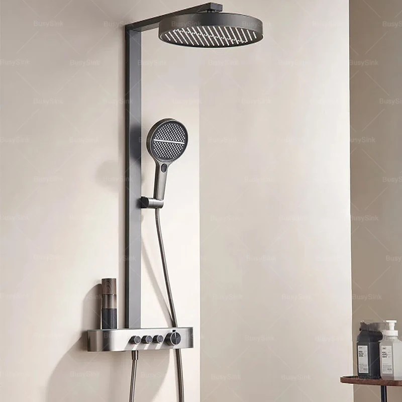 

Restroom Shower Set Multifunctional Hot and Cold Water Control Rotary Switch Household Hotel Pressurize Shower System Set