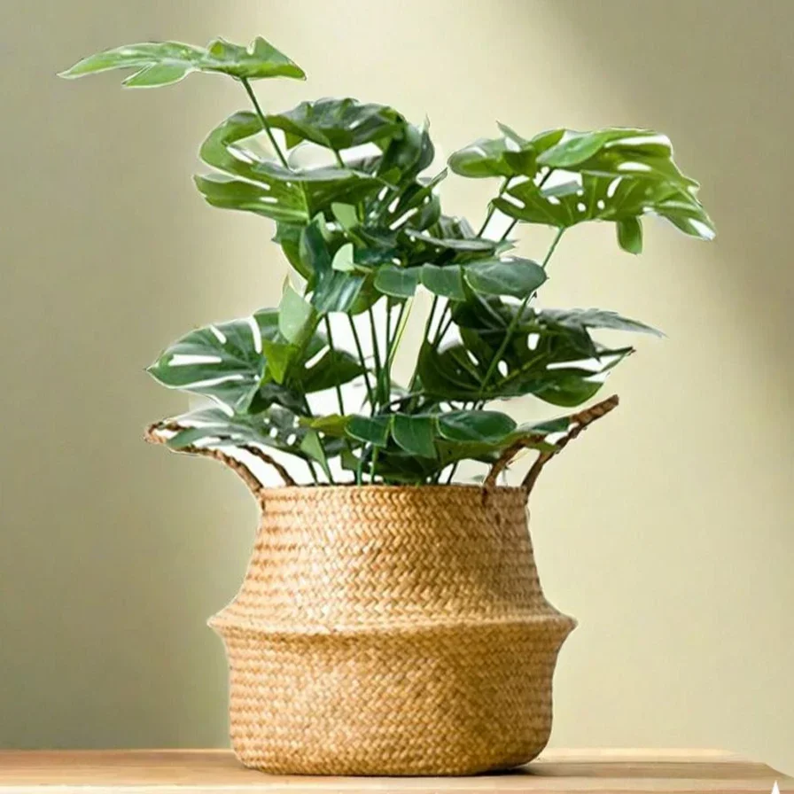 

Складная корзина для хранения ручной работы из морских водорослей, плетеная Cesta Mimbre, домашний декор, цветочный горшок, органайзер, корзина для грязной одежды, стирка