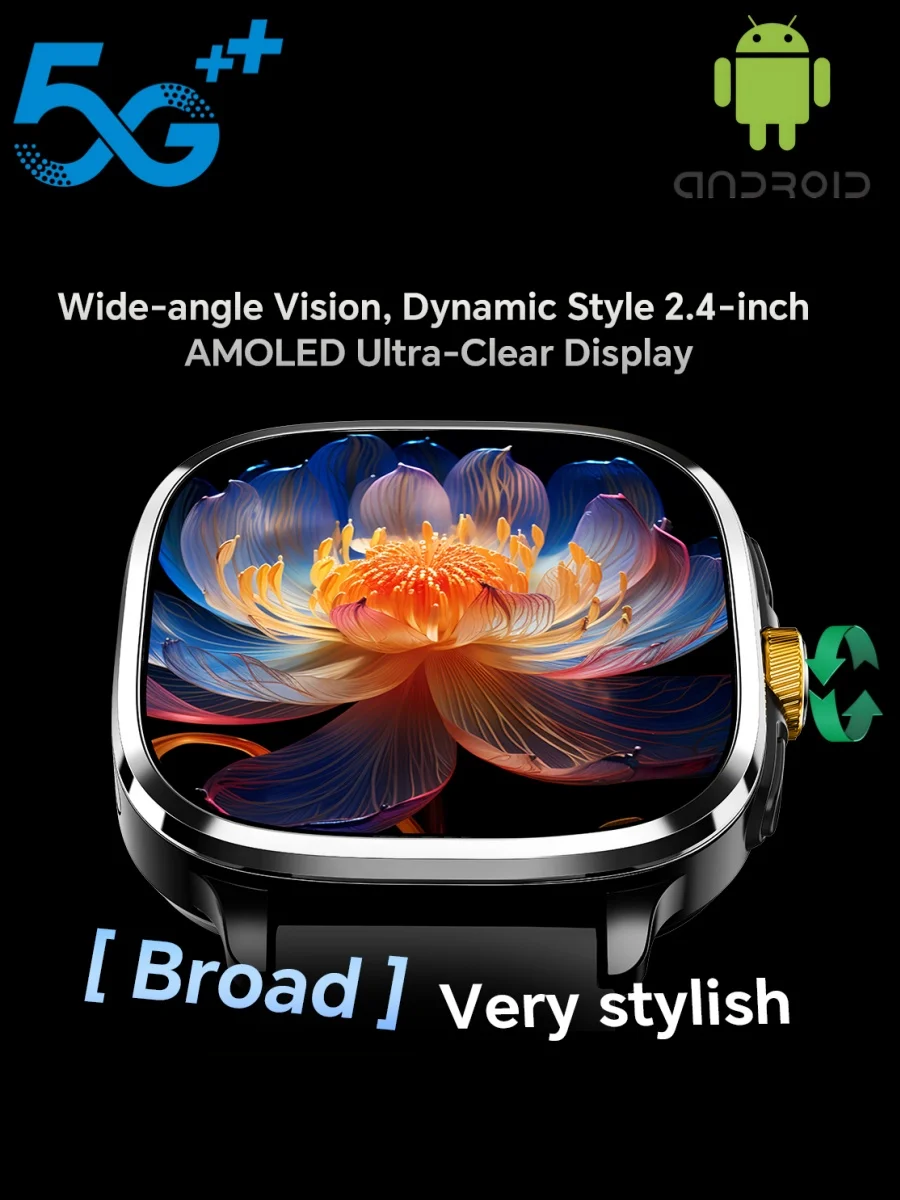 Nieuwste Android 13.0 Smartwatch 5G Volledig Netcom Smart Watch met 190 °   Roterende camera GPS-positie WIFI NFC 2100mAh Batterij 2,4 inch - afbeelding 2