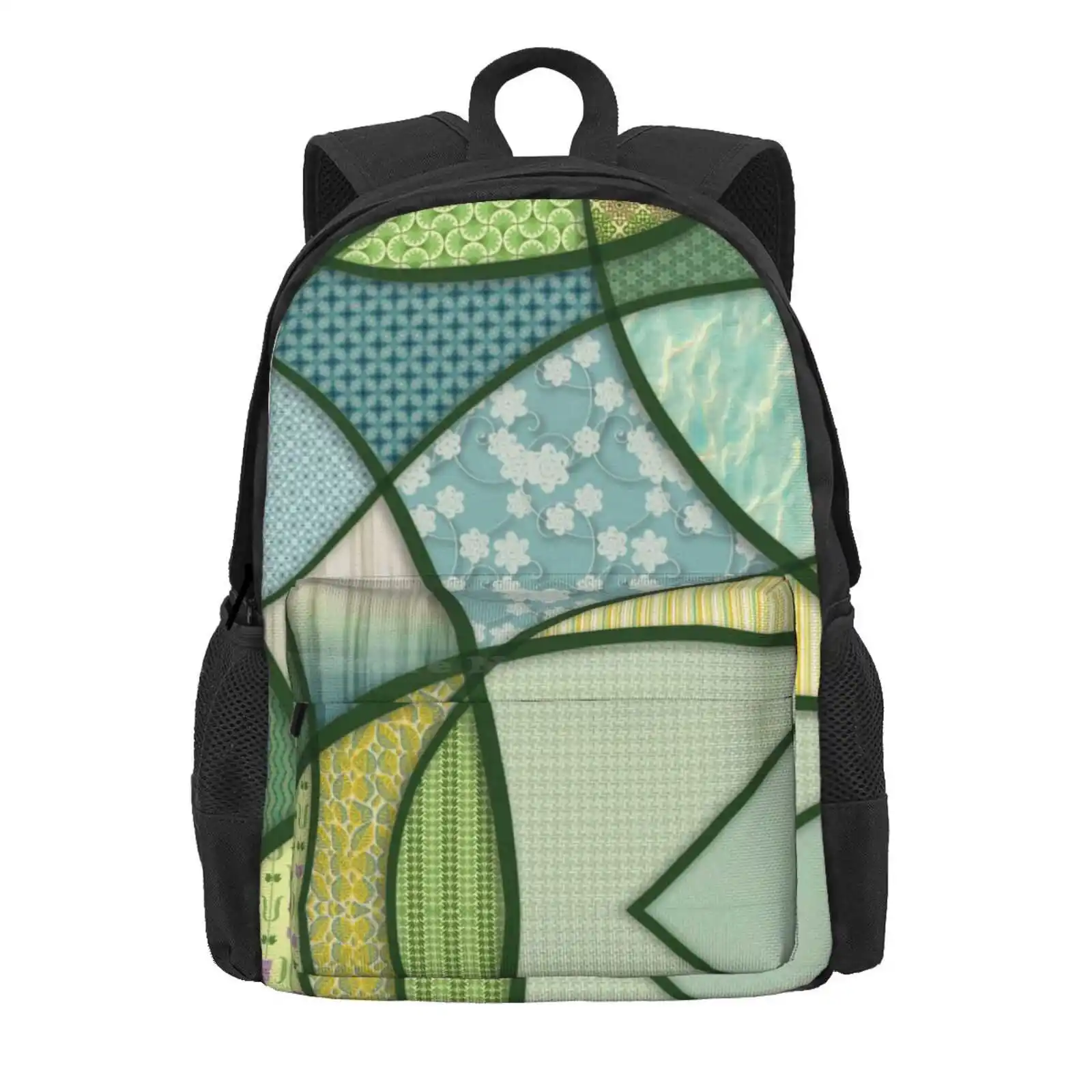 Green Print Hot Sale Schoolbag Backpack Fashion Bags Green Fabrics Magnets Sheets Cups Blocks Acrylics Covers Holder