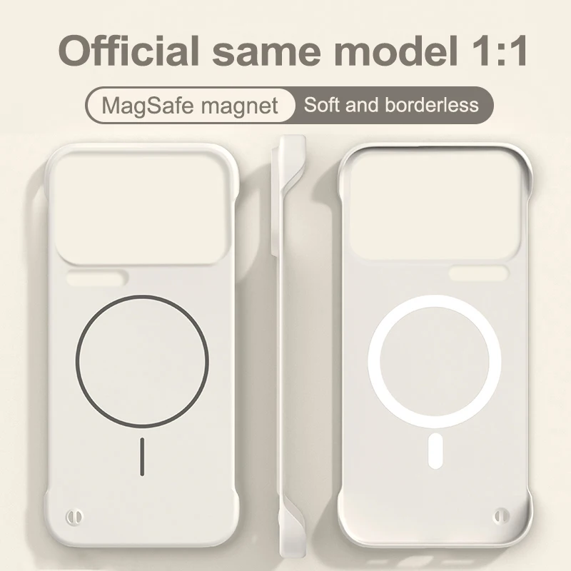 Original For Magsafe Thin Frameless Magnetic Phone Case for Xiaomi 17 Pro Max 15 15T 14 14T 13 13T 12 11 Pro Ultra Funda Cases