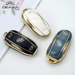 TPU Car Smart Key Case Cover for Tesla Model 3 S X Y Auto Remote Shell Fob Holder Protector Keychain Accessories