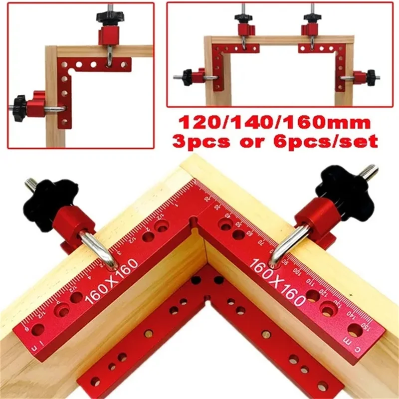 

Fixed Clip Carpenter's Square Ruler Woodworking Tool 90 Degrees Woodworking Right Angle Clamps L-Shaped Positioning Panel