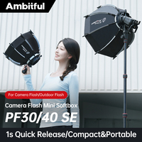 AMBITFUL 30cm PF30 SE 40cm PF40 SE Camera Flash Mini Softbox Portable Octagon Umbrella Softbox + Honeycomb Grid for V1 AD200PRO