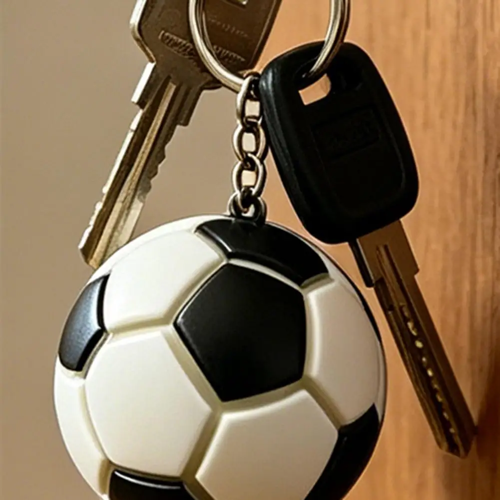 Keychain Pendant Colorful Soccer Ball Key Chain Football Style Key Ring Accessory Bag Backpack Car Hanging Gift for Sports Fans