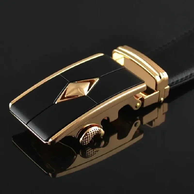 Luxury Men\'s Belt High Quality Genuine Leather Belts Male Metal Automatic Buckle Belts Famous Fashion Business Men\'s Waist Band