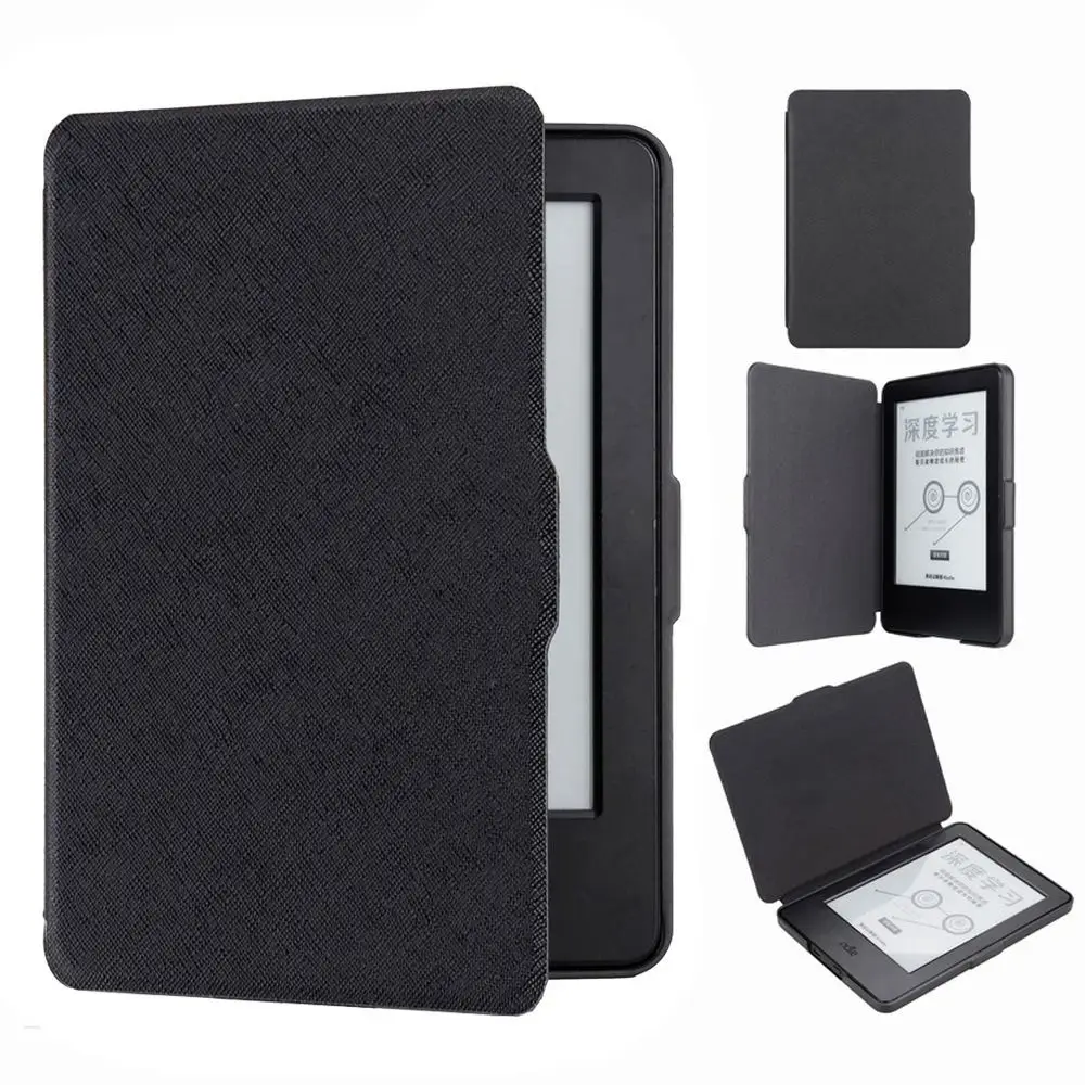 Auto Sleep/Wake E-Reader Case Magnetic Shockproof Protective Shell Simple Leather Protective Case for Kindle 7th Generation