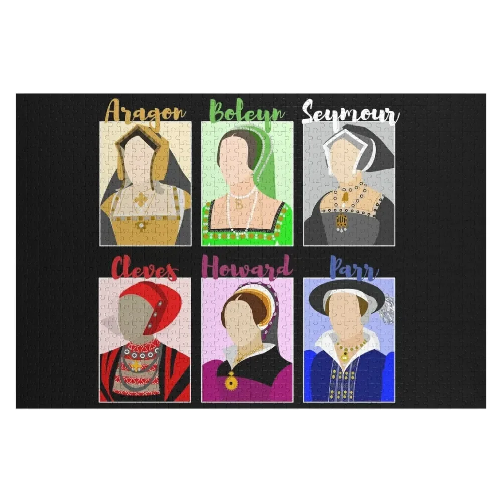 

Six: The Musical Queens Portraits - Aragon, Boleyn, Seymour, Cleves, Howard, Parr Jigsaw Puzzle Custom Gift Puzzle