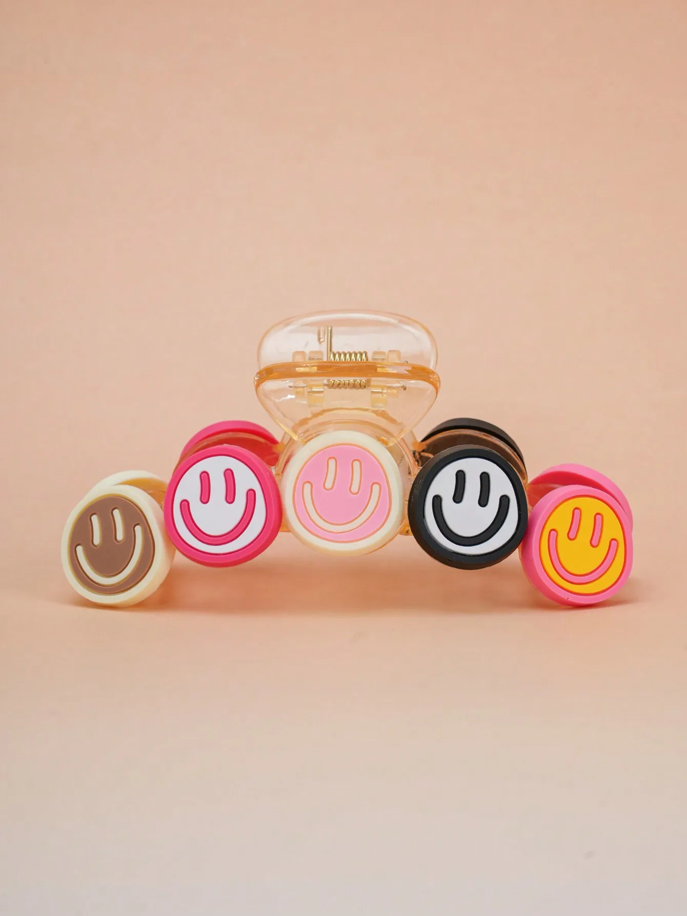 

1pc Colorful Smiling Face Hair Claw, Dopamine Colorful Hair Claw, Suitable For Daily Use
