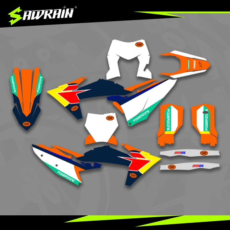 

Мотоциклетные графические фоны Sawrain, наборы наклеек для KTM EXC XCW SXF 23-25SXF 24-26EXC 003