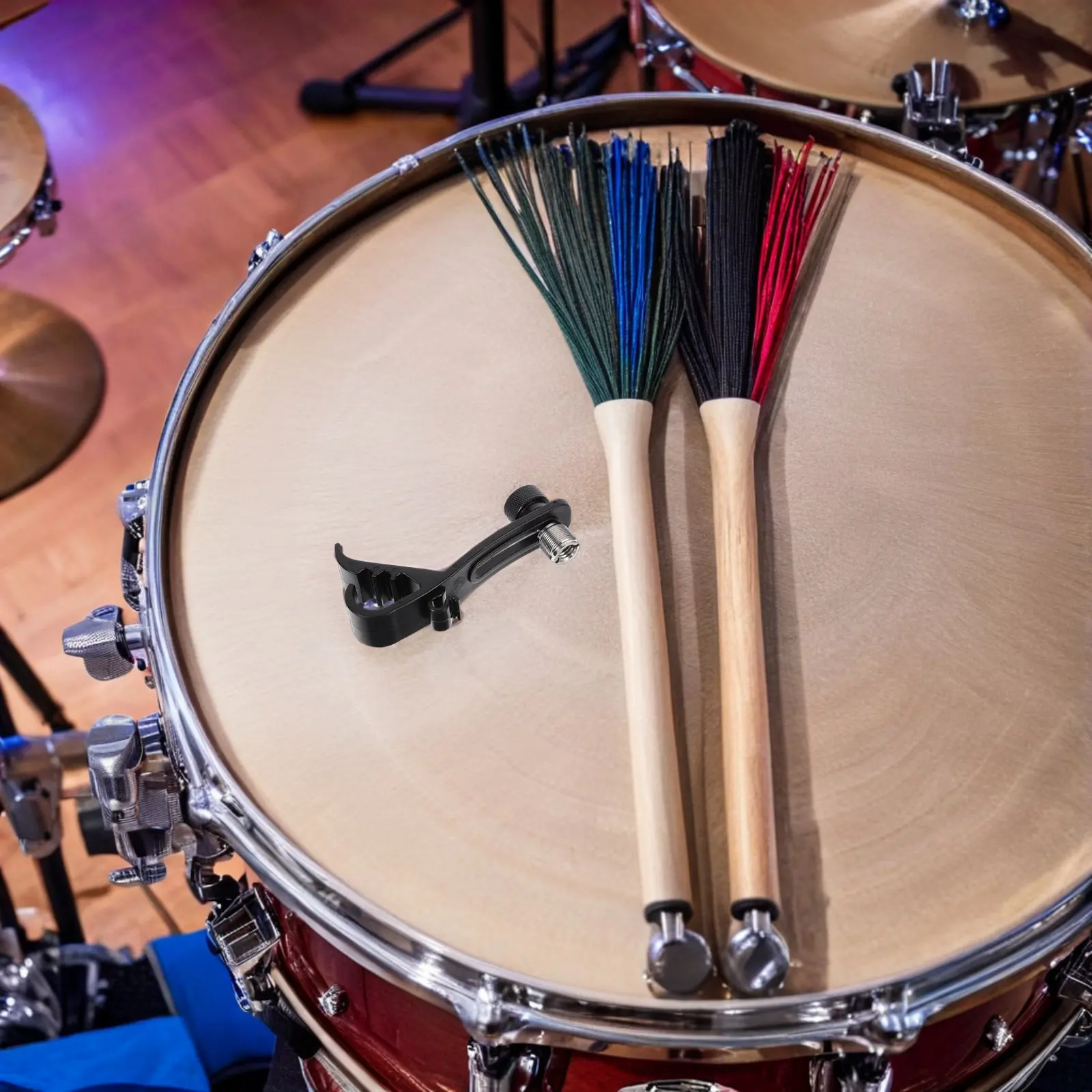 

Набор из 5 черных металлических держателей для микрофона, регулируемый амортизирующий кронштейн-зажим для микрофона на обод барабана, для сцены и студии