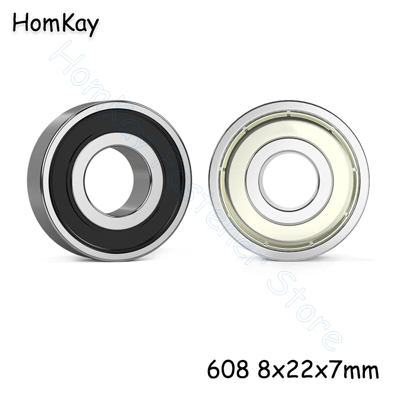 

10x 608 8x22x7mm Deep Groove Bearings ID 8mm OD 22mm Thick 7mm for Motor Skates Skateboard Intelligent robot Fingertip gyroscope