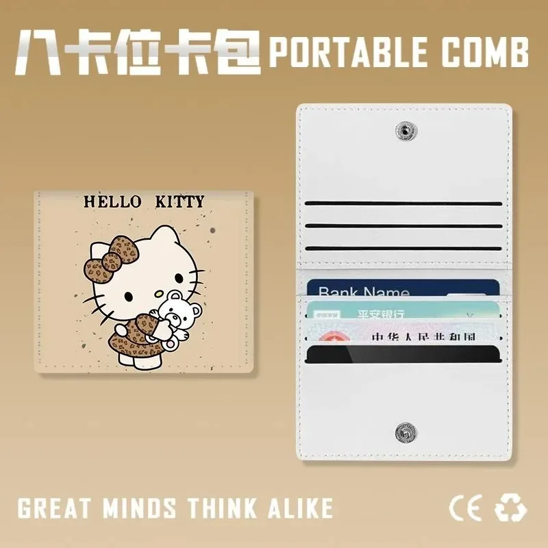 Chiikawa Card Holder KT Cat Cartoon PU Multi Slot Wallet Bag Driver's License Credit Bank Card Compact Portable Birthday Gift