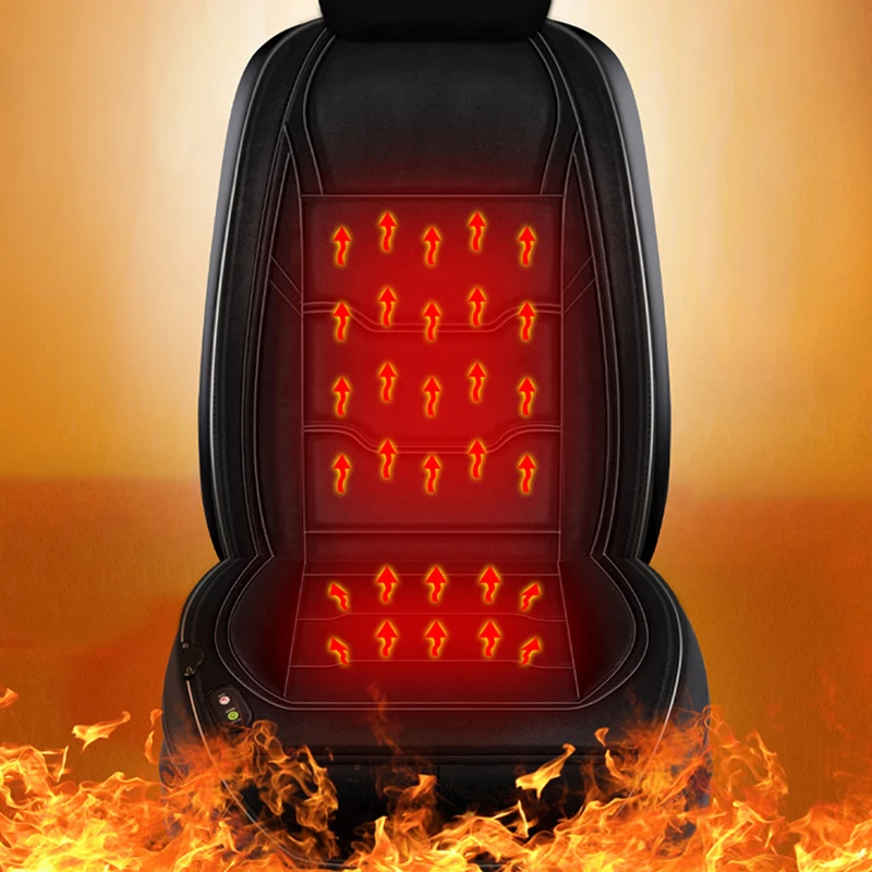 1Pc 12V/24V Car Heated Seat Cushion Universal Fast Heating Pad Seat Covers Multi-level Temperature Control for Cars SUV Truck RV