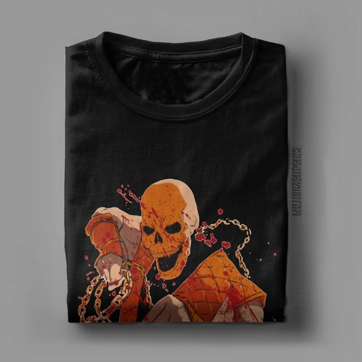 Mortal Kombat Hell Scorpion T-Shirt Men Awesome Pure Cotton Tees Crewneck Classic Short Sleeve T Shirt Clothes