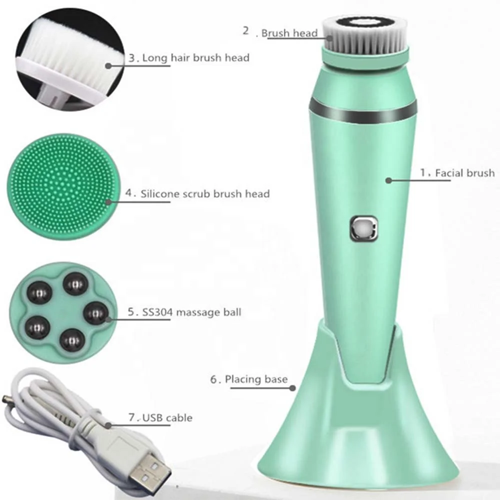 Rosto elétrico beleza limpo limpador de silicone rosto lavagem limpeza purificador sonic silicone escova facial