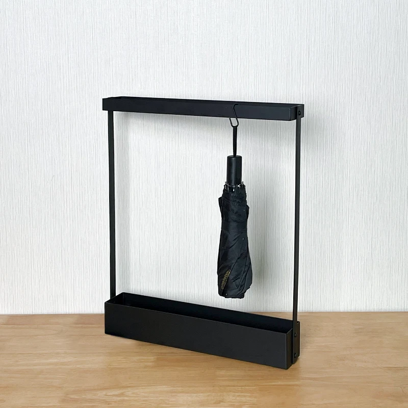 Nordic Iron Umbrella Stand Free-Standing Rain Holder with Removable Drip Tray for Home Corner Compact Gap Storage