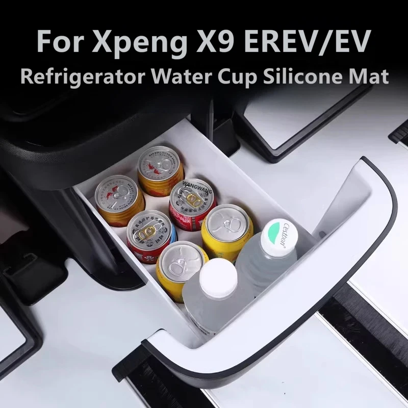 for-xpeng-x9-erev-ev-2024-2026-refrigerator-cup-holder-beverage-fixed-grid-silicone-anti-slip-protective-automotive-interior