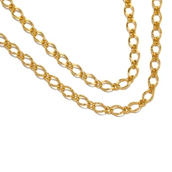 1 Meter NO FADE Stainless Steel 1:1 Gold Textrued Long Oval Link Chain for DIY Necklaces Bracelets Jewelry Making Supplies