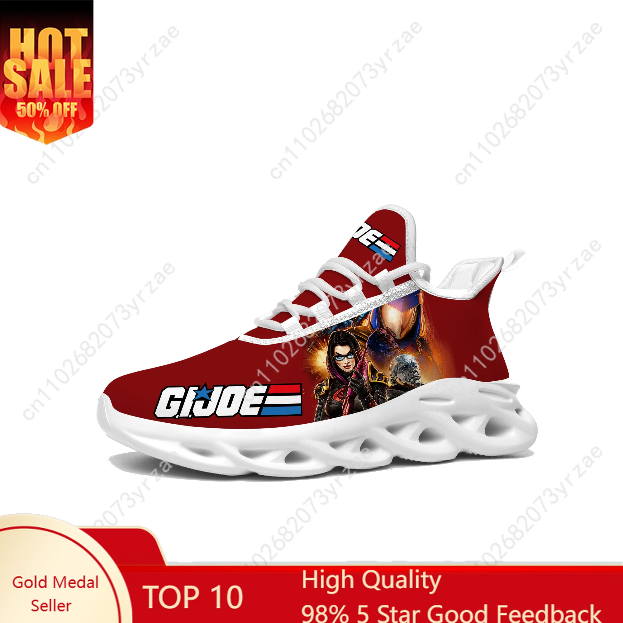 

G.I. Joe Flats Sneakers Cartoon Game Men Women Teenager Sports Running Shoes Fashion High Quality Tailor Made Lace Up Shoe