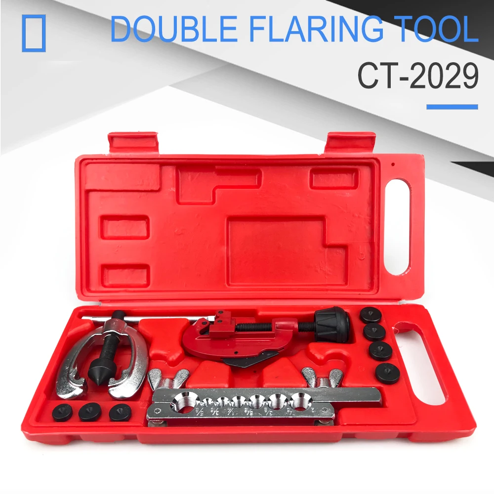 Double Flaring Tool Kit Set Tube Bender Pipe Repair Mechanic Brake Plumber Aluminium Copper Brass Flares Tool Set