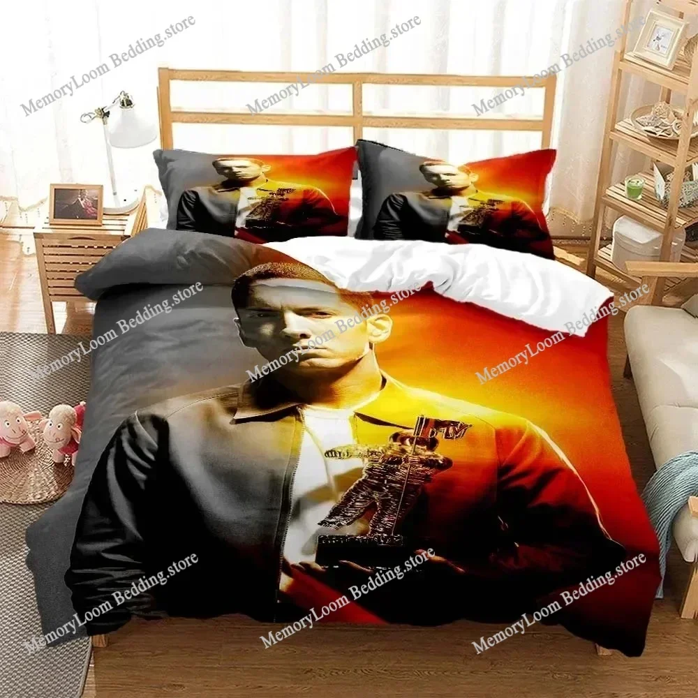 Hip Hop Rapper Eminem Bedding Set Boys Girls Twin Queen Size Duvet Cover Pillowcase Bed Kids Adult Fashion Home Textileextile