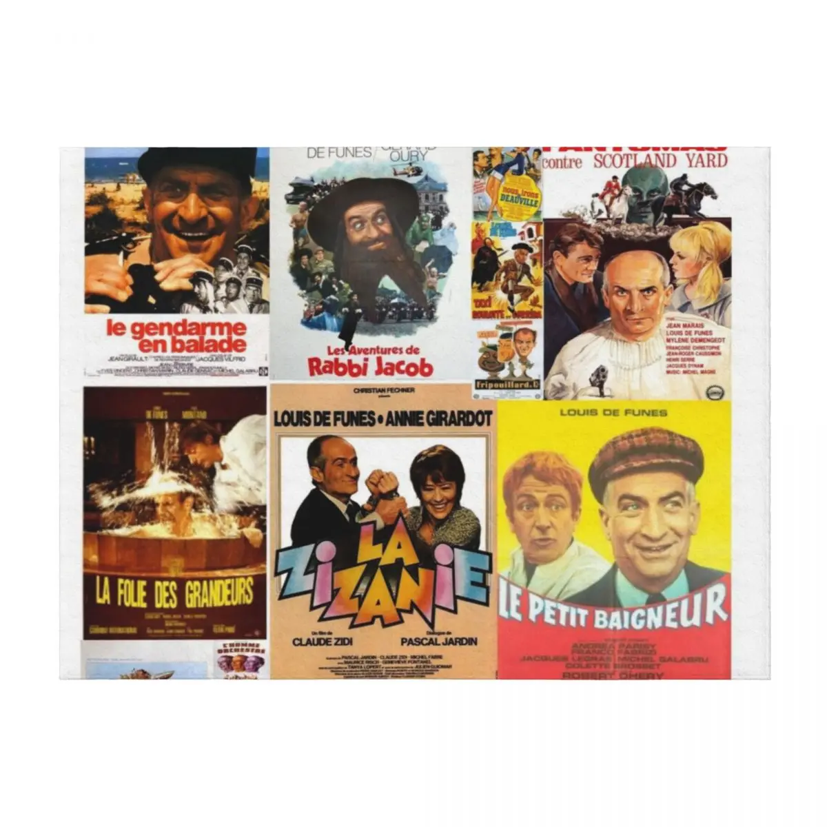 

Louis de Funes Movie Poster Compilation Poster v2 Throw Blanket Blankets Sofas Of Decoration Thin heavy to sleep Kid'S Blankets