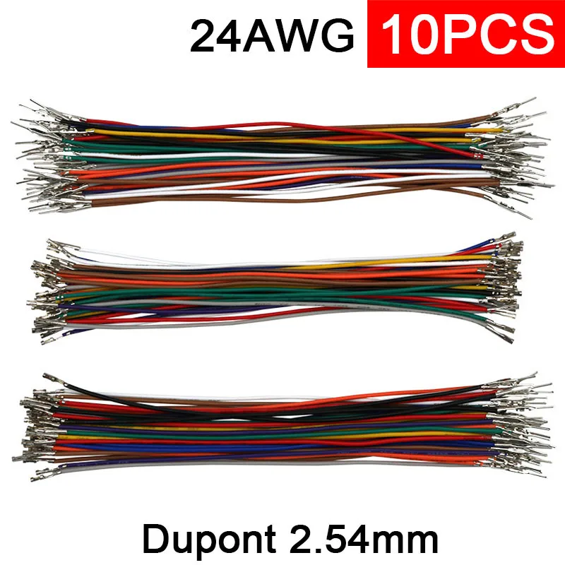 10pcs DuPont Line 2.54mm Pitch Male To Female 10Cm 20Cm 30Cm 24AWG Electronic Wire Wire Cable Harness 100mm 150mm 30mm