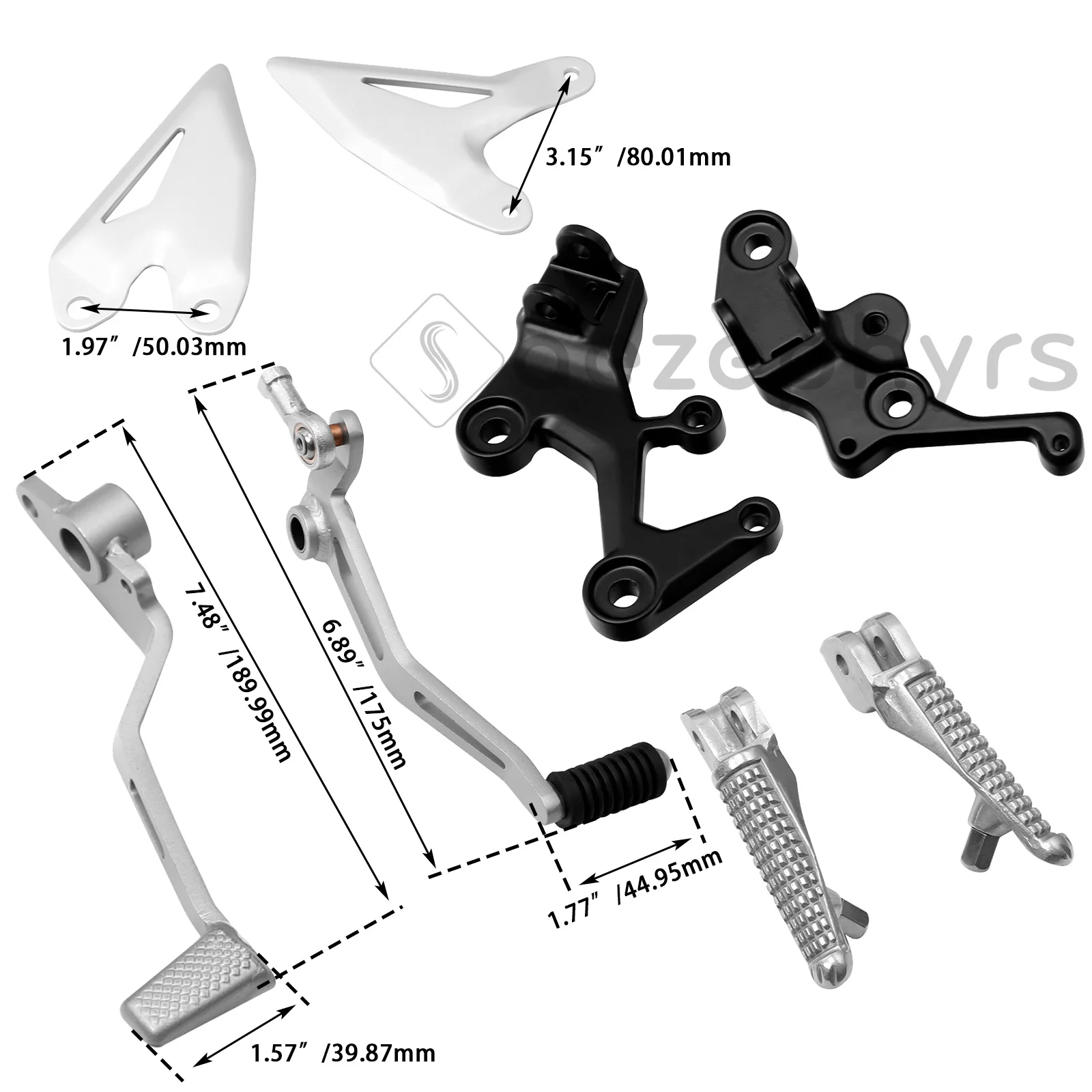 Motorcycle Front Driver Foot pegs Bracket Kit gear shift lever/brake pedal For Kawasaki Ninja 400 2018-2024 Z400 NINJA 500 Z500 - Image 3