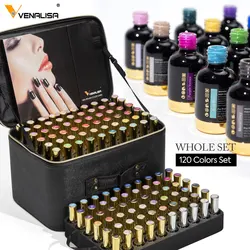 120pcs * 12ml VENALISA Gel vernice Set completo salone per unghie kit di smalti per Gel usati tavolozza di colori di lusso brillante Glitter stellato ammollo