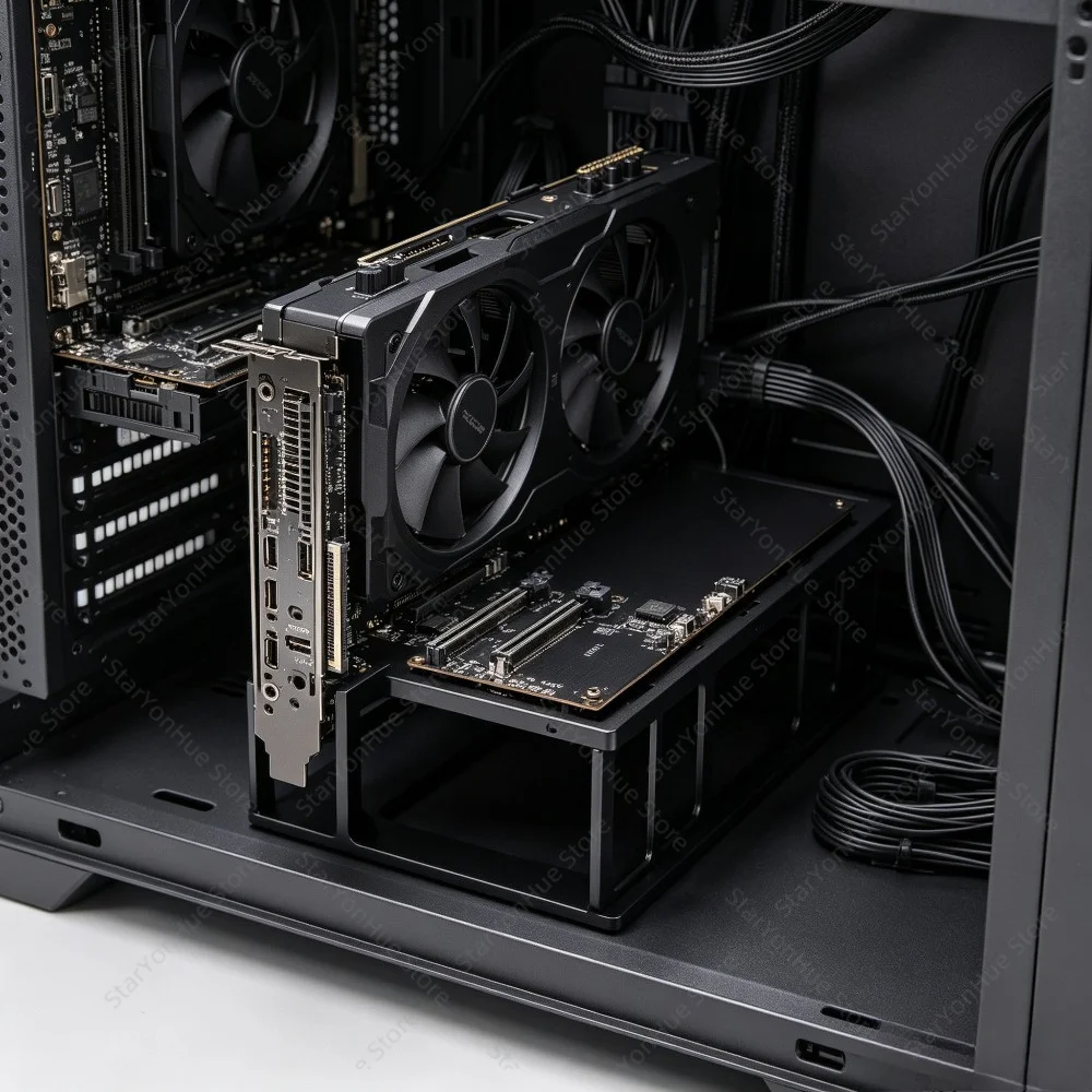 Dual-slot Dual-bracket GPU Bracket Direct x8+x8 Expansion Board, PEX8749 Chip PCIe 3.0 x16+x16, Supports ATX Power Supply