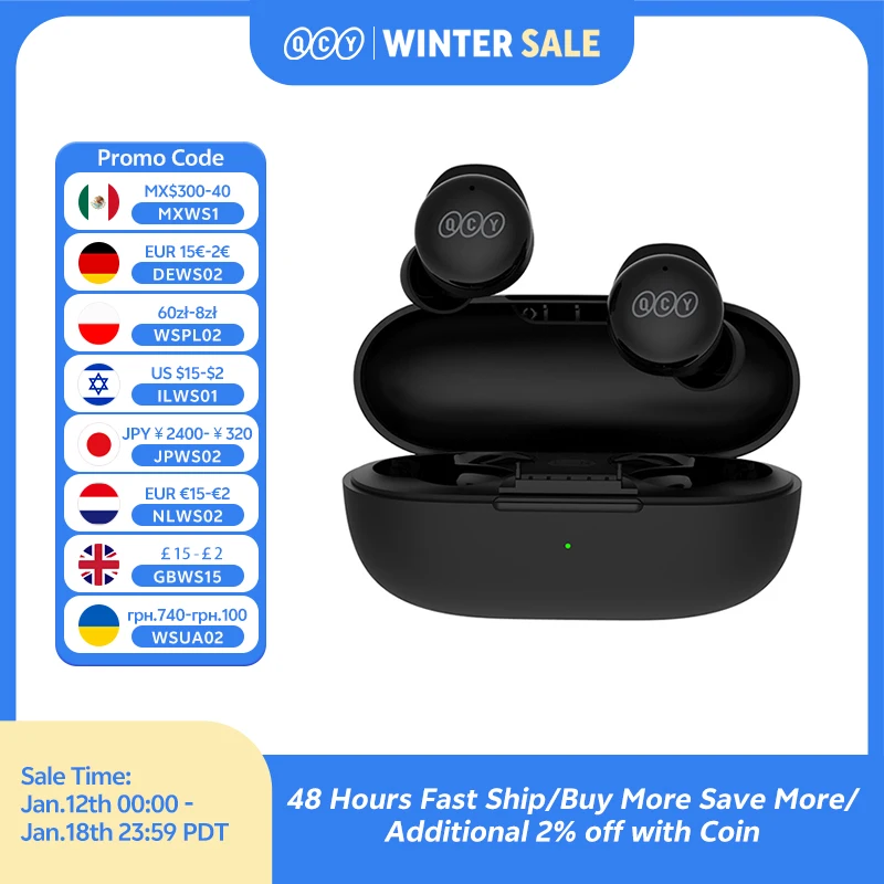 QCY T17 Truely Wireless Earphones Bluetooth 5.3 Earbuds HIFI Sound Headphone Touch Control Gamging Earbuds Long Standby 26H