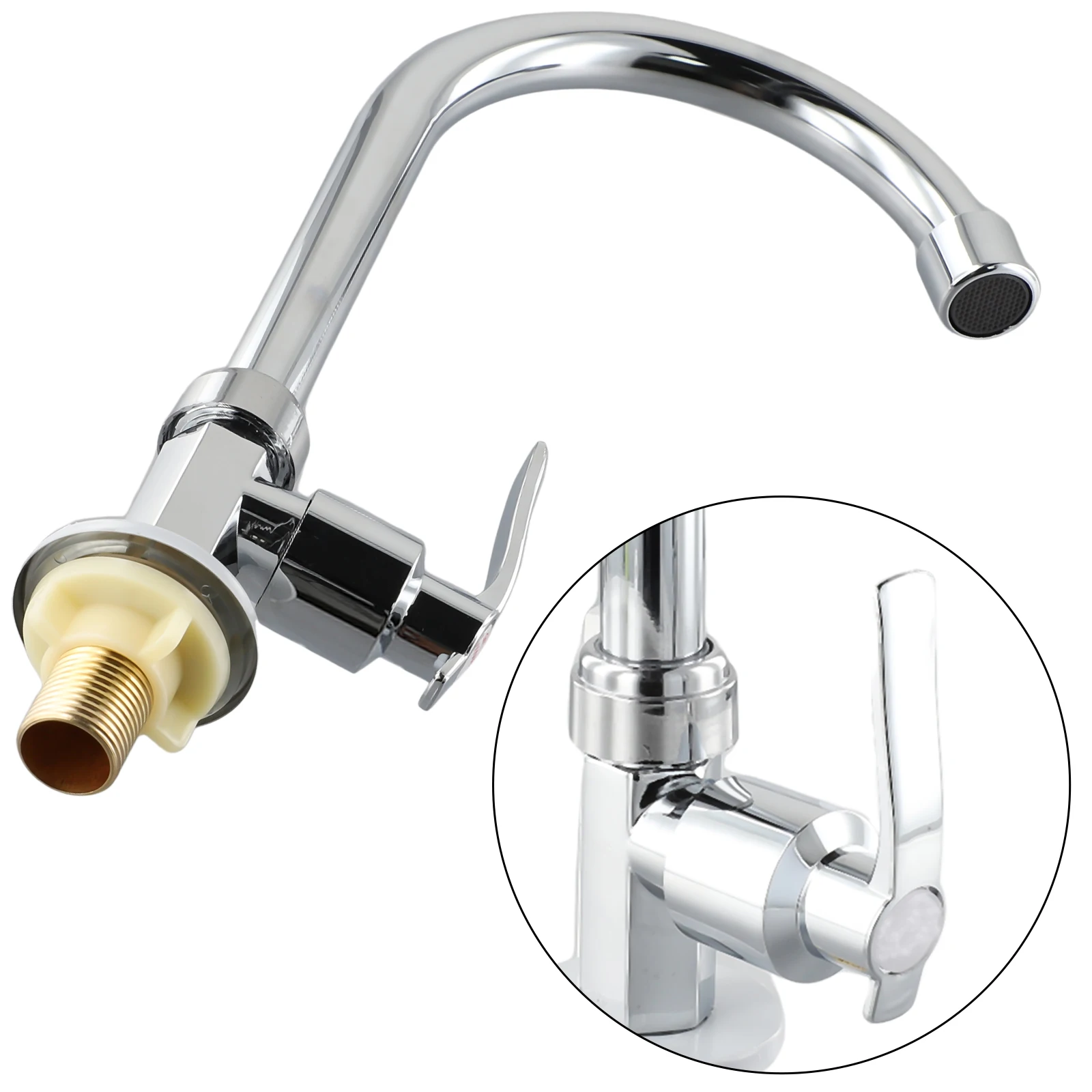 Brand New Kitchen Faucet Swivel Spout Parts Single Cold Water Stainless Steel Delicate Guaranteed For Kitchens