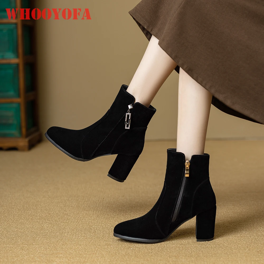 

Зимние новые модные черные красные женские ботильоны на 3-дюймовом высоком квадратном каблуке Офисные женские модельные туфли Маленький большой размер 14 33 43 49 52