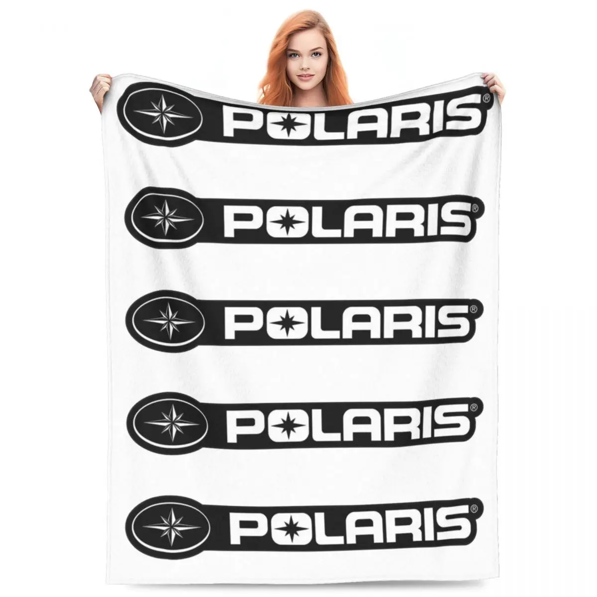 Polaris Logo Blanket Flannel Sofa Throw Blanket Warm for Home Bedroom Outdoor Throws Bedspread Quilt