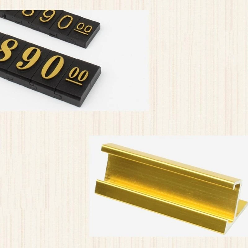 Gold Number Price Tag Signs 20Sets Arabic Numerals Together Price Cube for Shopping Mall Storage Price Label