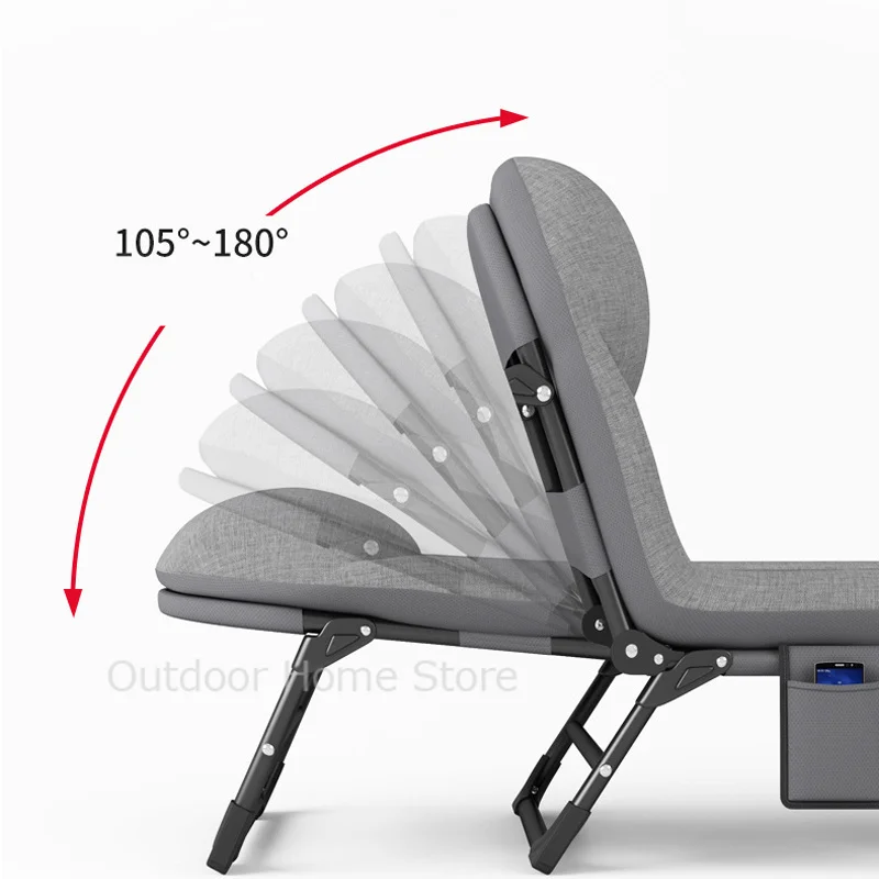 Household Folding Bed Lightweight Camping Cot Outdoor Sun Bed Portable Beach Sleeping Sofa Autonomous Driving Reclining Chair