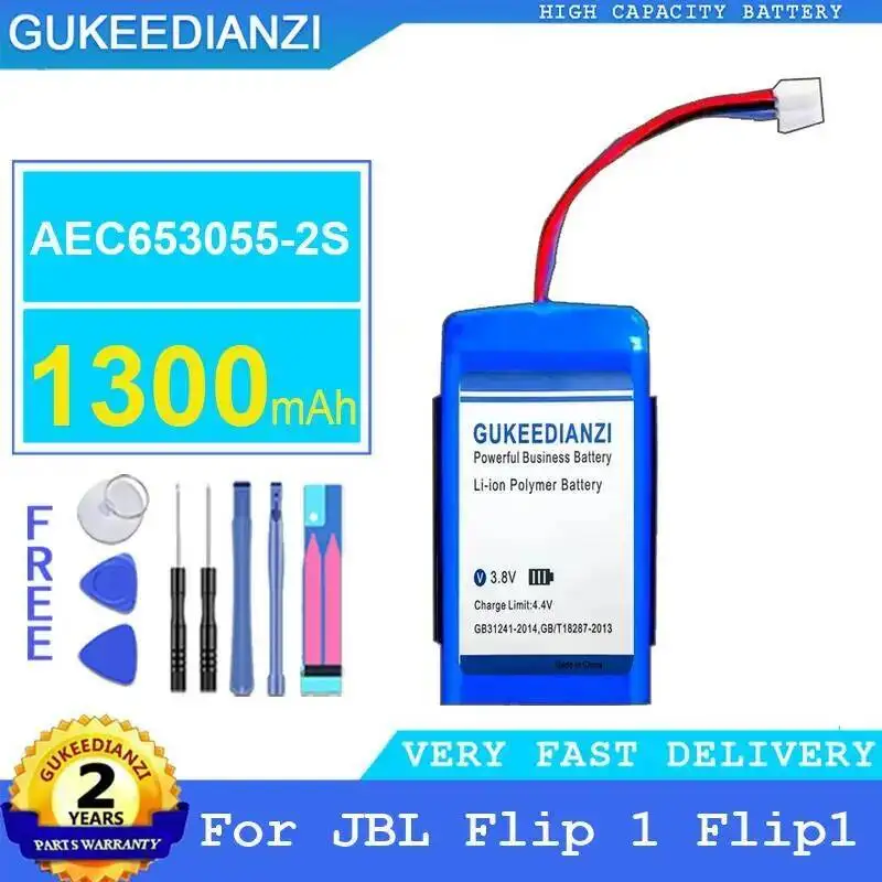 

Speaker Battery AEC653055-2S For Jbl Flip 1 Flip1 Long-Lasting Performance 1300Mah