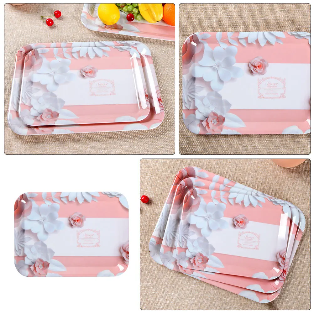 

Resin Serving Tray Desktop Teaware Fruit Holder Multi-Functional Storage Plate for Parties Weddings Home Decor