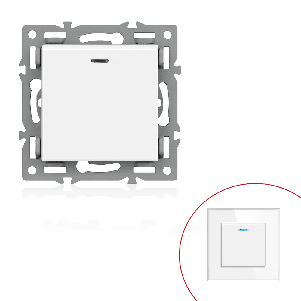 For 82mm Panel Light Switch Module with LED and Iron Plate for Staircase Light Control Single Fire Version for Easy Installation