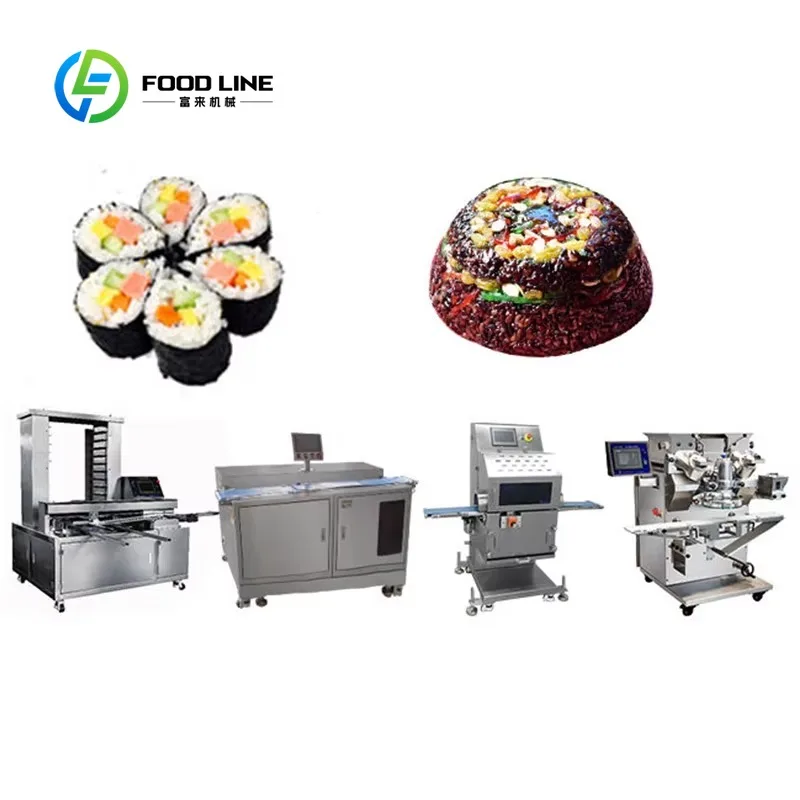 Multifunctional shelled triangular sushi rice ball making machine production line