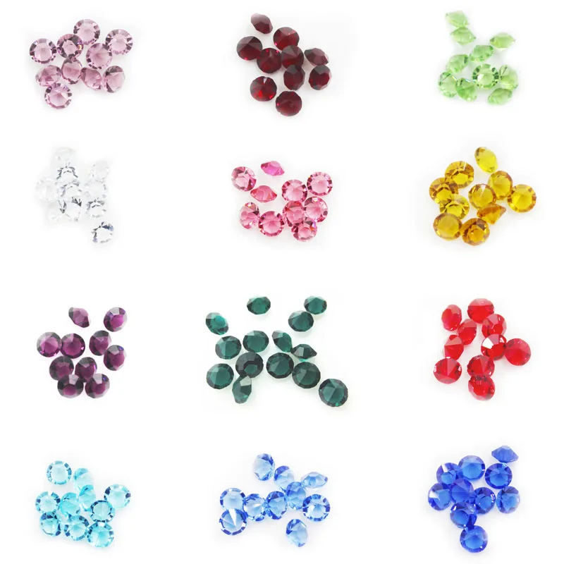 120 teile/los 12 Farbe Runde Birthstone Konstellation 4mm/0,16 in Glas Stein DIY Party Schmuck Zubehör