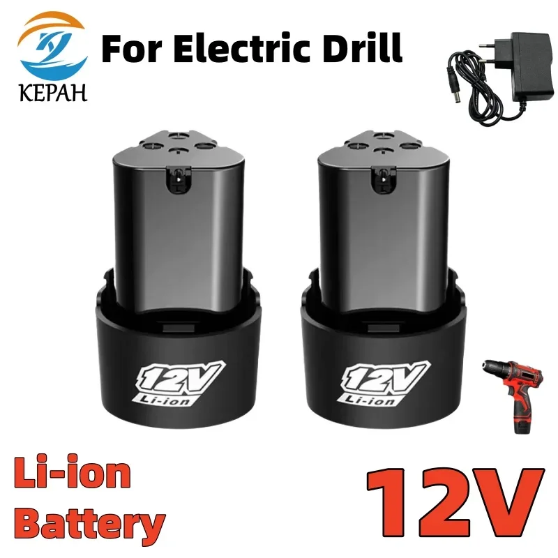 12 V 3000 mAh Lithium-Ionen-Akku für Elektroschrauber, Bohrmaschine, Mini-Winkelschleifer, wiederaufladbar
