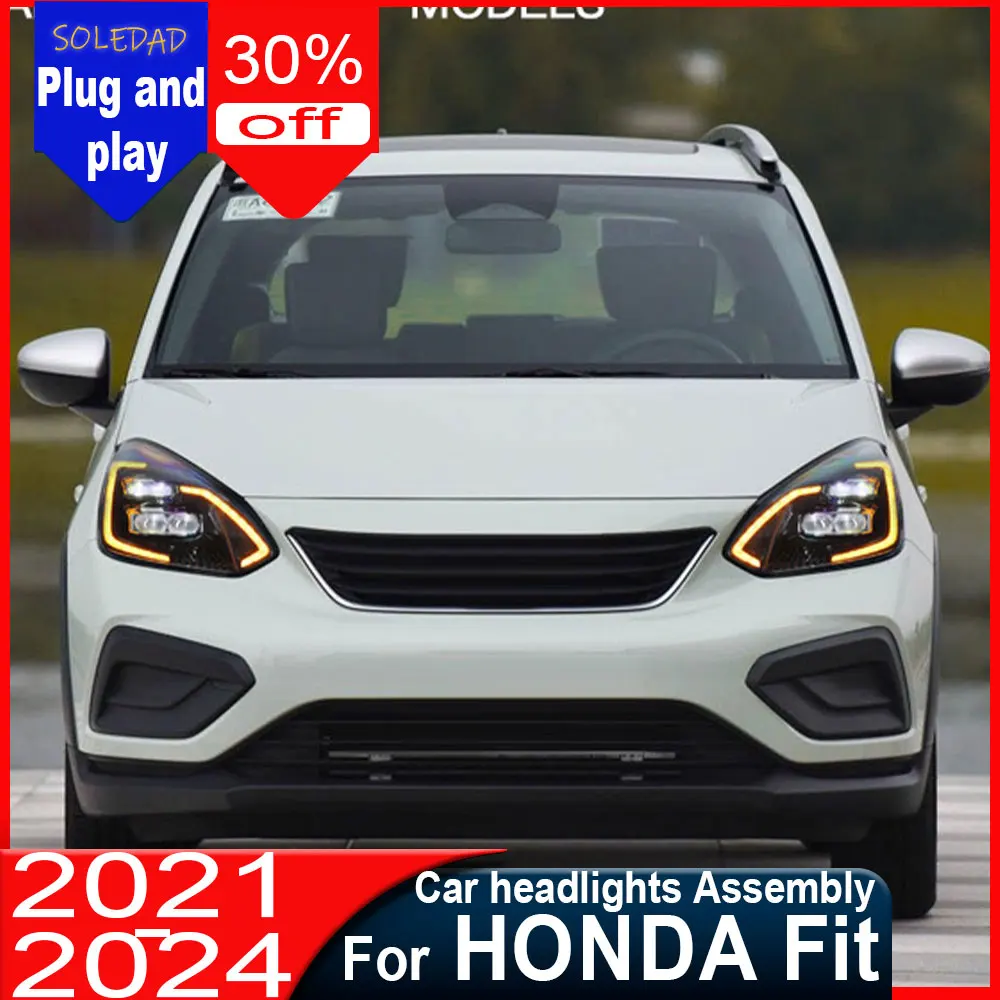 

Car Styling headlights for Honda FIT Jazz 2020 - 2024 LED Headlight New FIT Head Lamp DRL Signal Projector Lens Automotive
