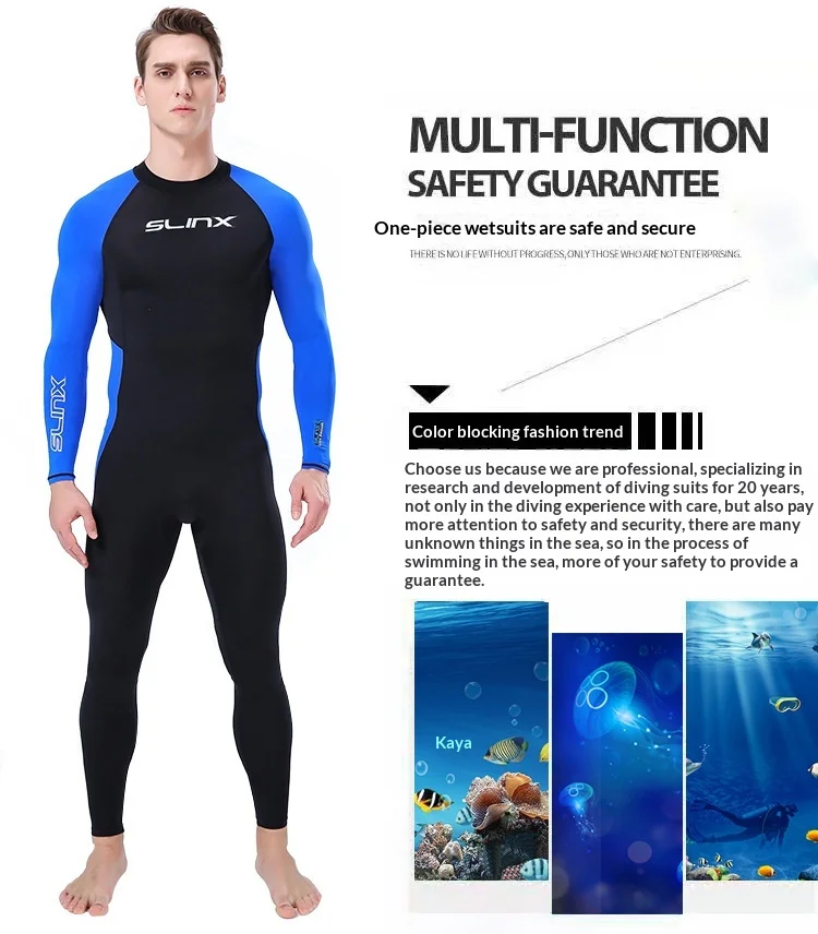 

Мужской гидрокостюм для дайвинга и плавания, цельный, быстросохнущий, с защитой от солнца и медуз, для серфинга, рашгард