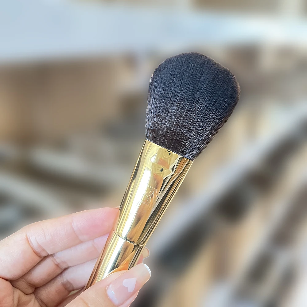 Beautyact Full Face Powder Makeup Brush No 100 Gold Metal handle Soft Synthetic Bristles Fluffy Powder Bronzer Cosmetic Brush