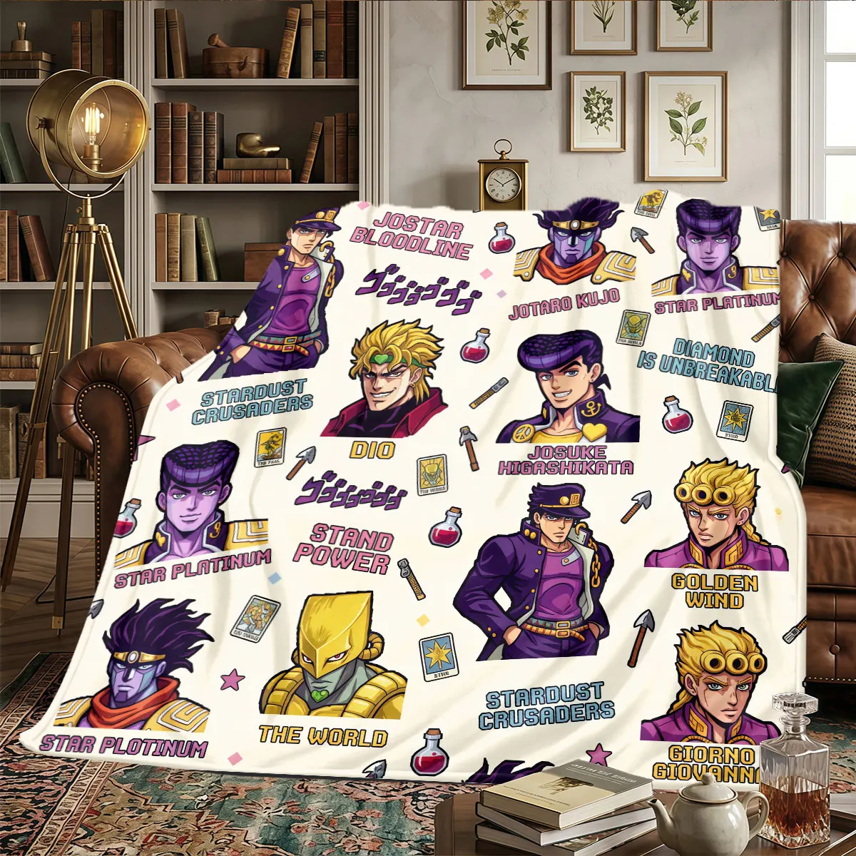 JoJos Bizarre Adventure Patterns Home Blanket Lightweight and portable for Home Decor Beds Warmth and Comfort Gifts -HE49